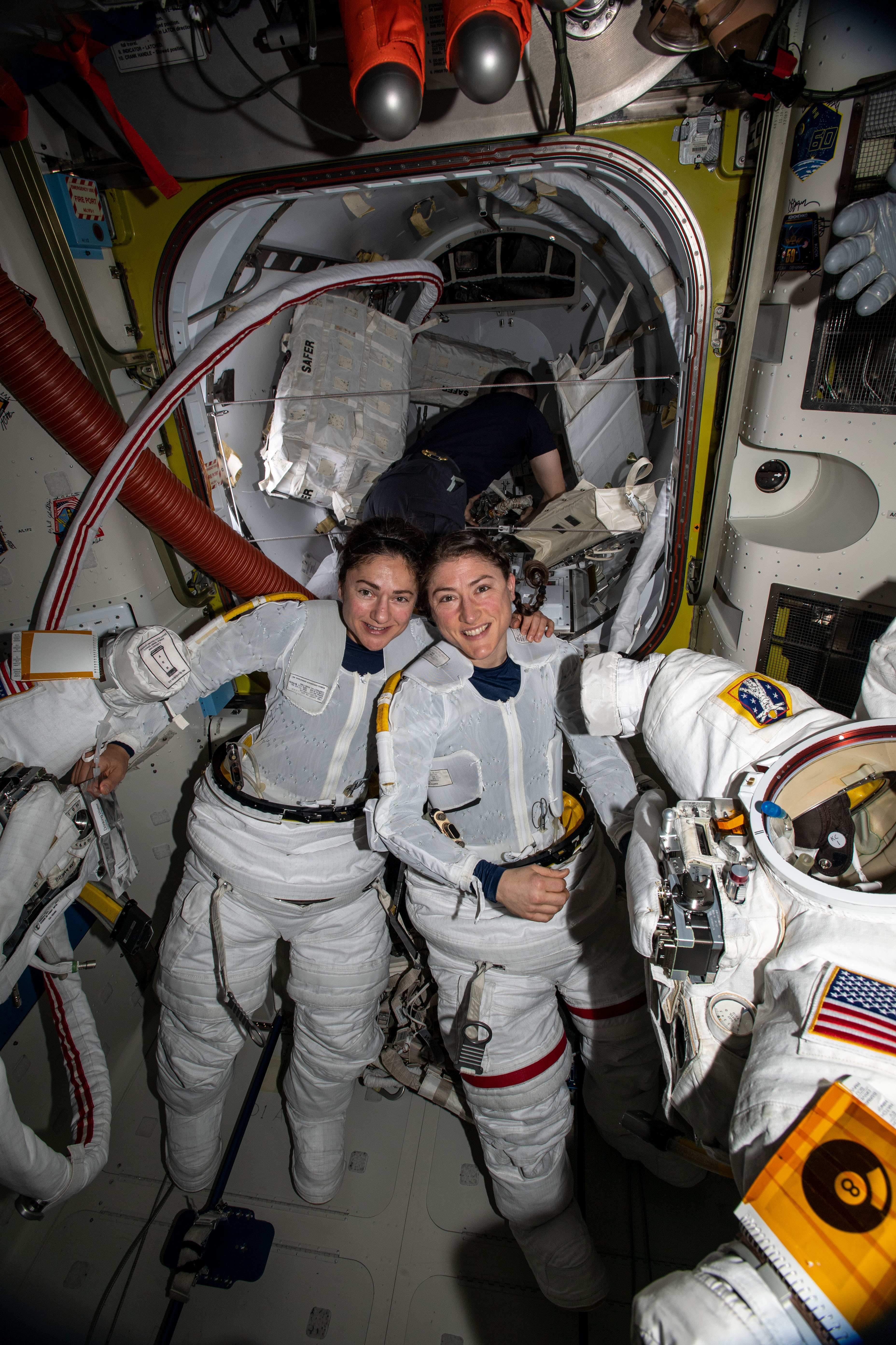 Jessia Meir and Christina Koch ready for spacewalk